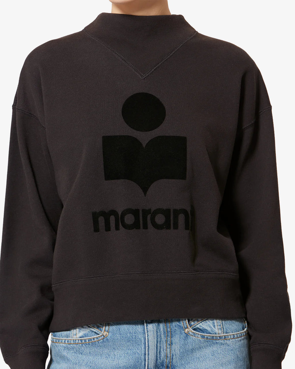 SWEATSHIRT MOBY Marron Logo Noir Isabel Marant